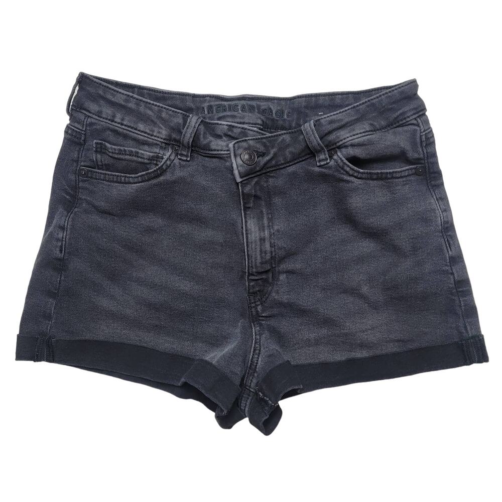 American Eagle Black Highest Rise Mom Short SZ 10